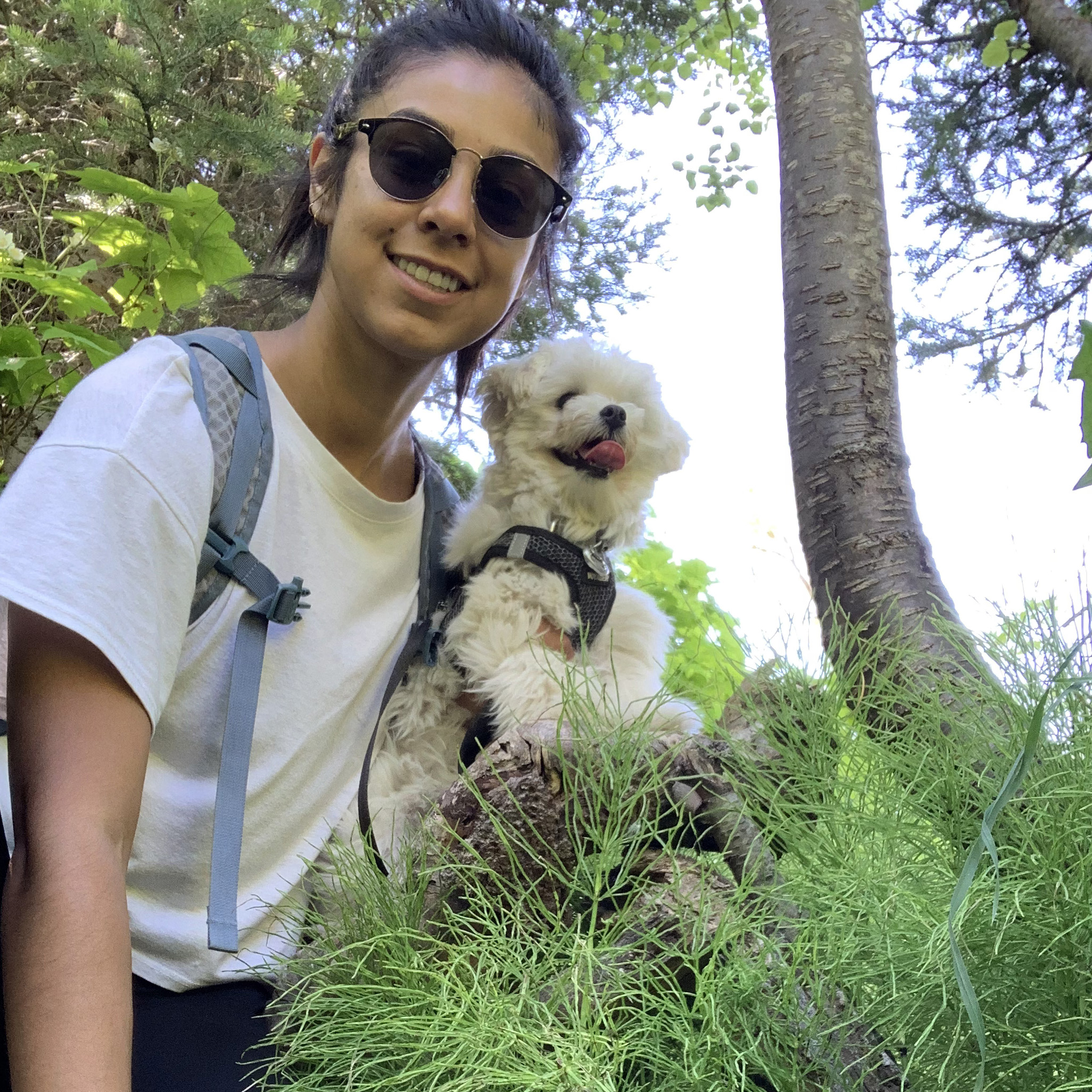 Brina Baldovinos with her dog
